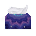 Purple And Blue Kaleidoscope Print Leather Tissue Box Cover