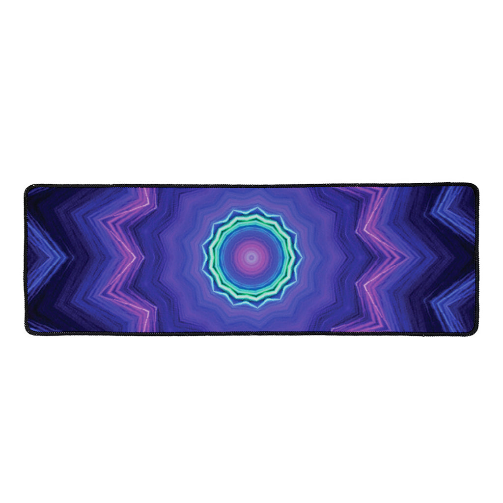 Purple And Blue Kaleidoscope Print Long Kitchen Mat