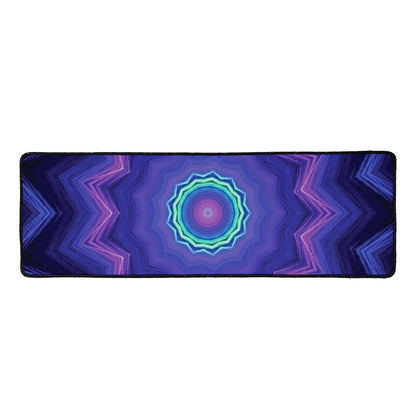 Purple And Blue Kaleidoscope Print Long Kitchen Mat