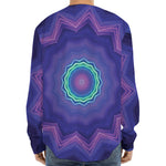 Purple And Blue Kaleidoscope Print Long Sleeve Baseball Jersey