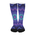 Purple And Blue Kaleidoscope Print Long Socks