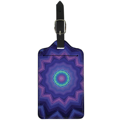Purple And Blue Kaleidoscope Print Luggage Tag