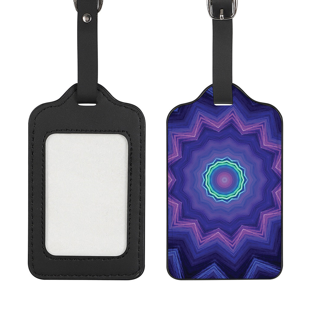 Purple And Blue Kaleidoscope Print Luggage Tag