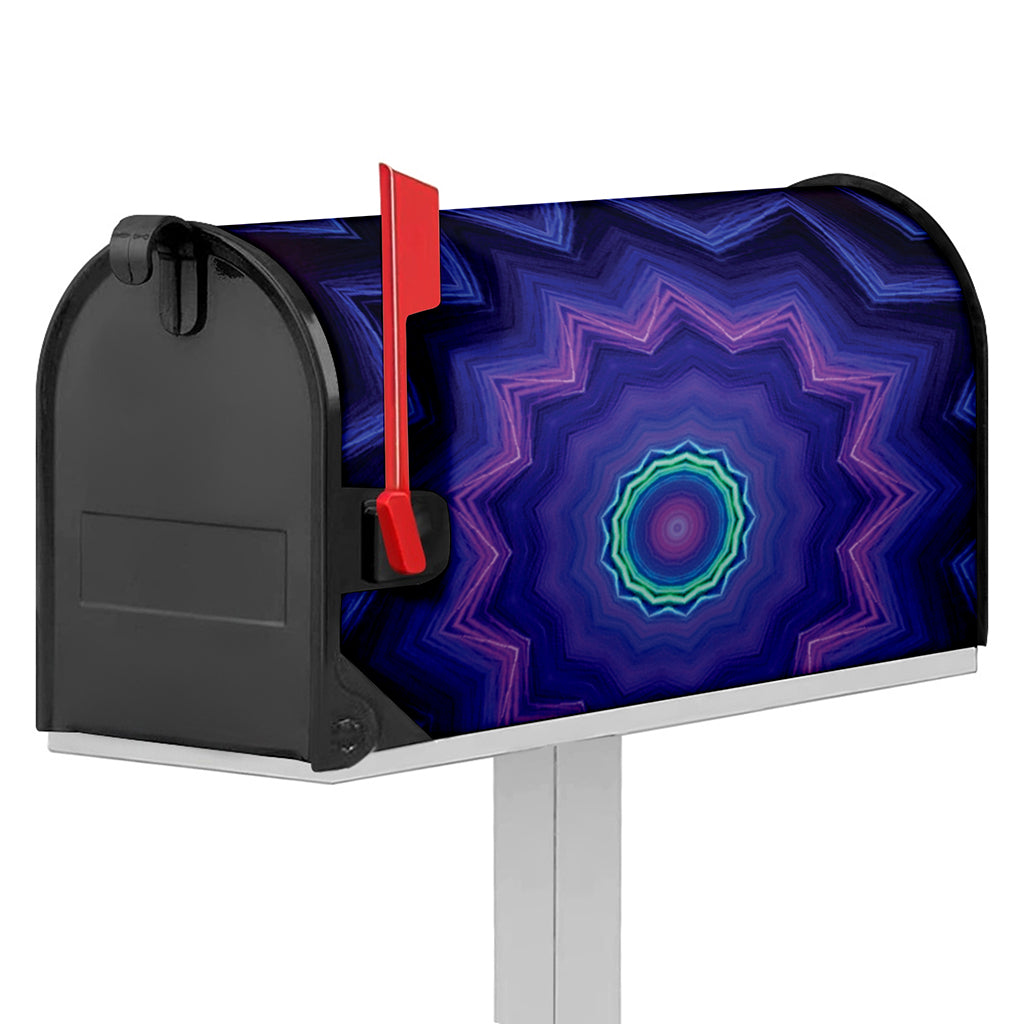 Purple And Blue Kaleidoscope Print Mailbox Cover