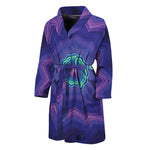Purple And Blue Kaleidoscope Print Men's Bathrobe