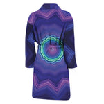 Purple And Blue Kaleidoscope Print Men's Bathrobe