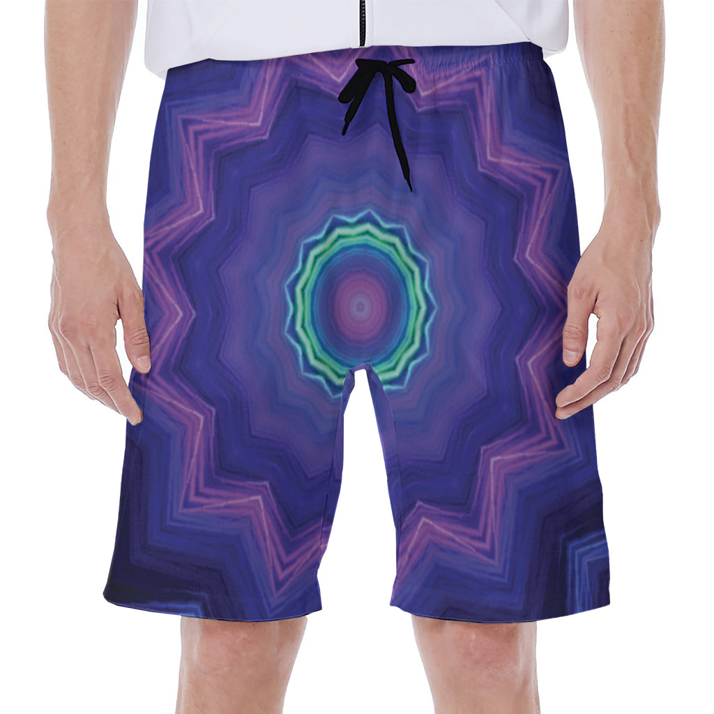 Purple And Blue Kaleidoscope Print Men's Beach Shorts