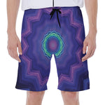 Purple And Blue Kaleidoscope Print Men's Beach Shorts