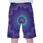 Purple And Blue Kaleidoscope Print Men's Beach Shorts