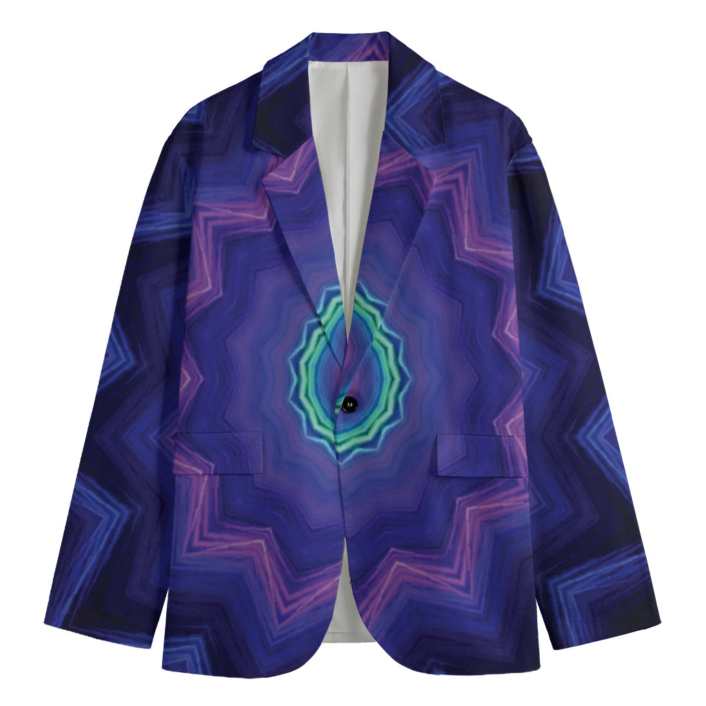 Purple And Blue Kaleidoscope Print Men's Blazer