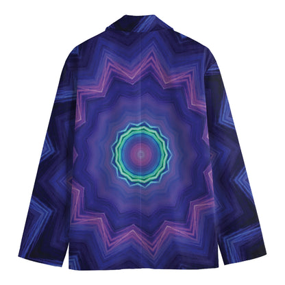 Purple And Blue Kaleidoscope Print Men's Blazer