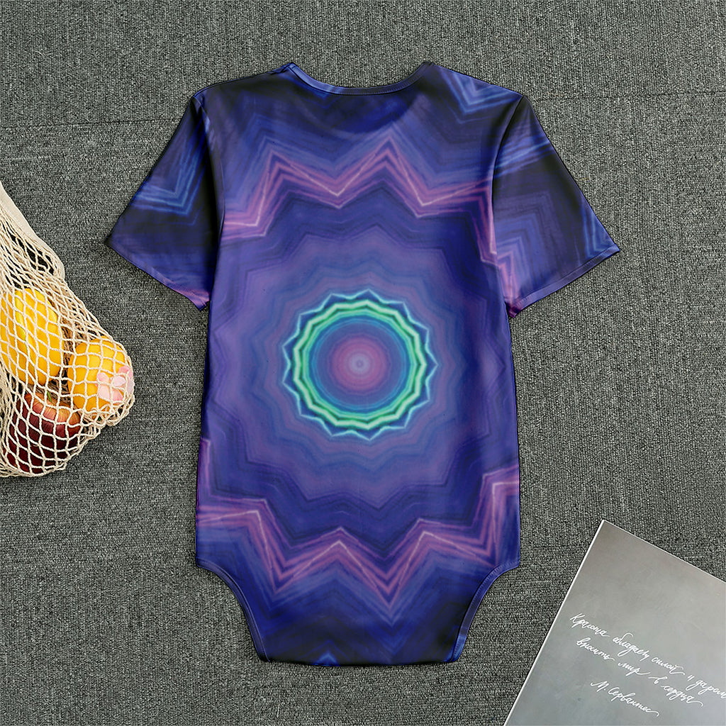 Purple And Blue Kaleidoscope Print Men's Bodysuit