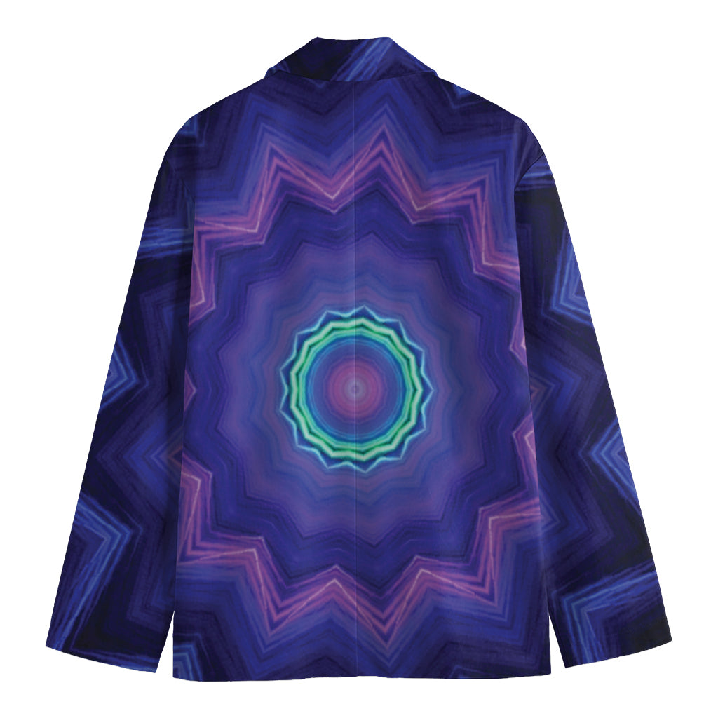 Purple And Blue Kaleidoscope Print Men's Cotton Blazer