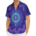 Purple And Blue Kaleidoscope Print Men's Deep V-Neck Shirt