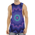 Purple And Blue Kaleidoscope Print Men's Muscle Tank Top