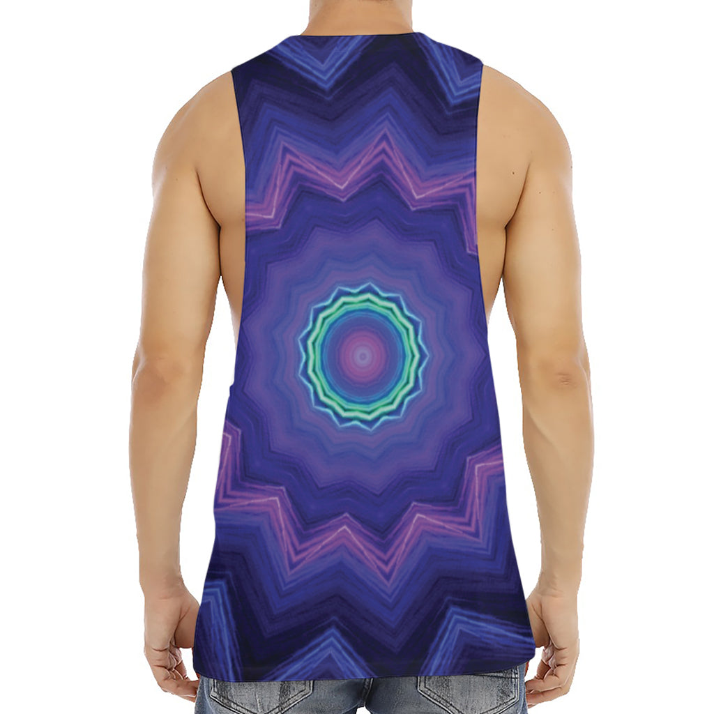 Purple And Blue Kaleidoscope Print Men's Muscle Tank Top
