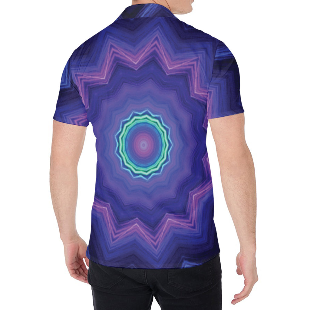Purple And Blue Kaleidoscope Print Men's Shirt