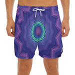 Purple And Blue Kaleidoscope Print Men's Split Running Shorts