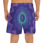 Purple And Blue Kaleidoscope Print Men's Split Running Shorts