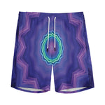 Purple And Blue Kaleidoscope Print Men's Sports Shorts