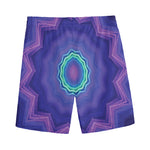 Purple And Blue Kaleidoscope Print Men's Sports Shorts
