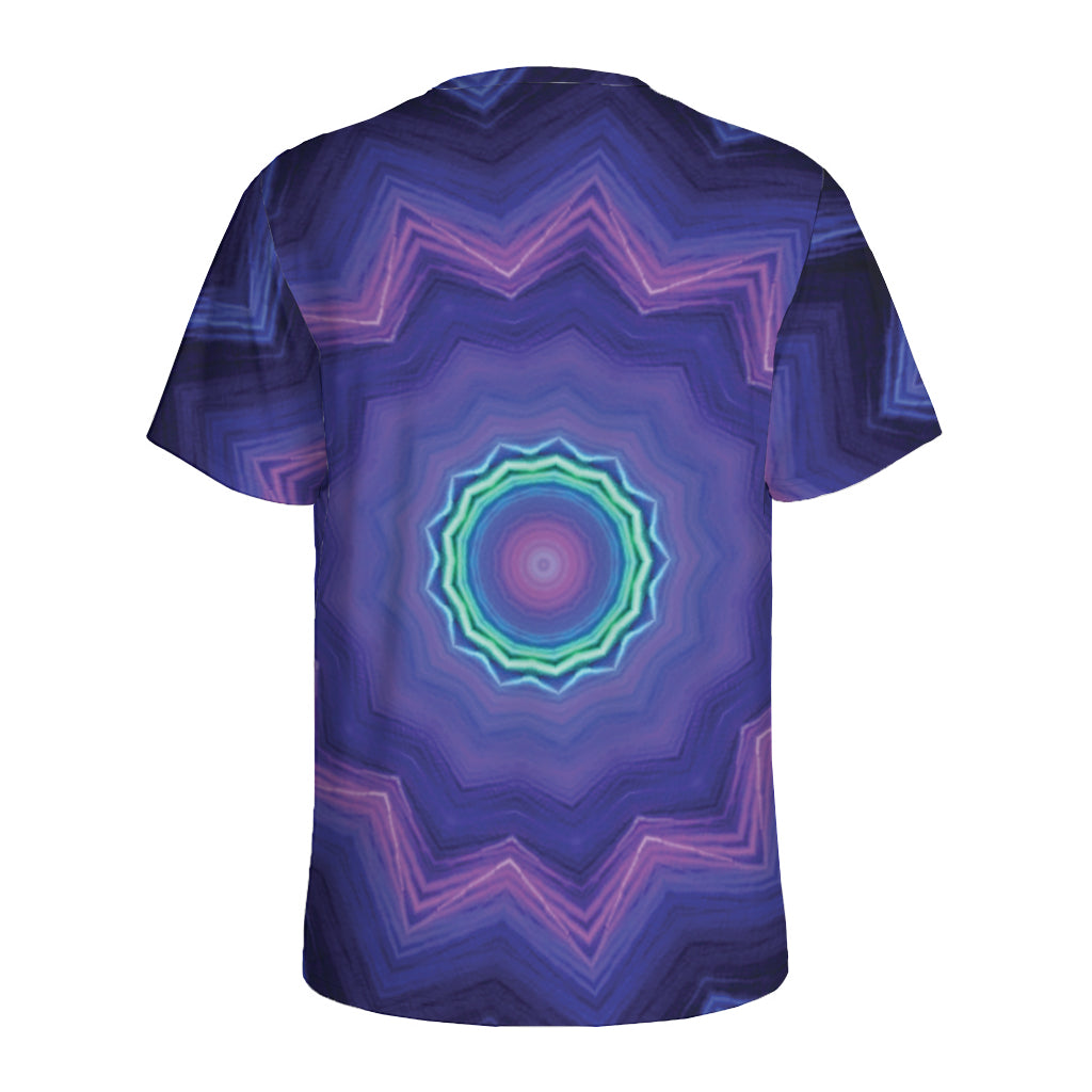 Purple And Blue Kaleidoscope Print Men's Sports T-Shirt