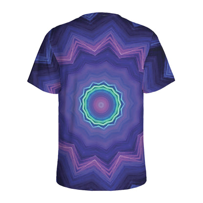 Purple And Blue Kaleidoscope Print Men's Sports T-Shirt