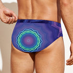 Purple And Blue Kaleidoscope Print Men's Swim Briefs
