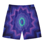 Purple And Blue Kaleidoscope Print Men's Swim Trunks