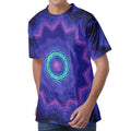 Purple And Blue Kaleidoscope Print Men's Velvet T-Shirt