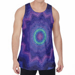 Purple And Blue Kaleidoscope Print Men's Velvet Tank Top