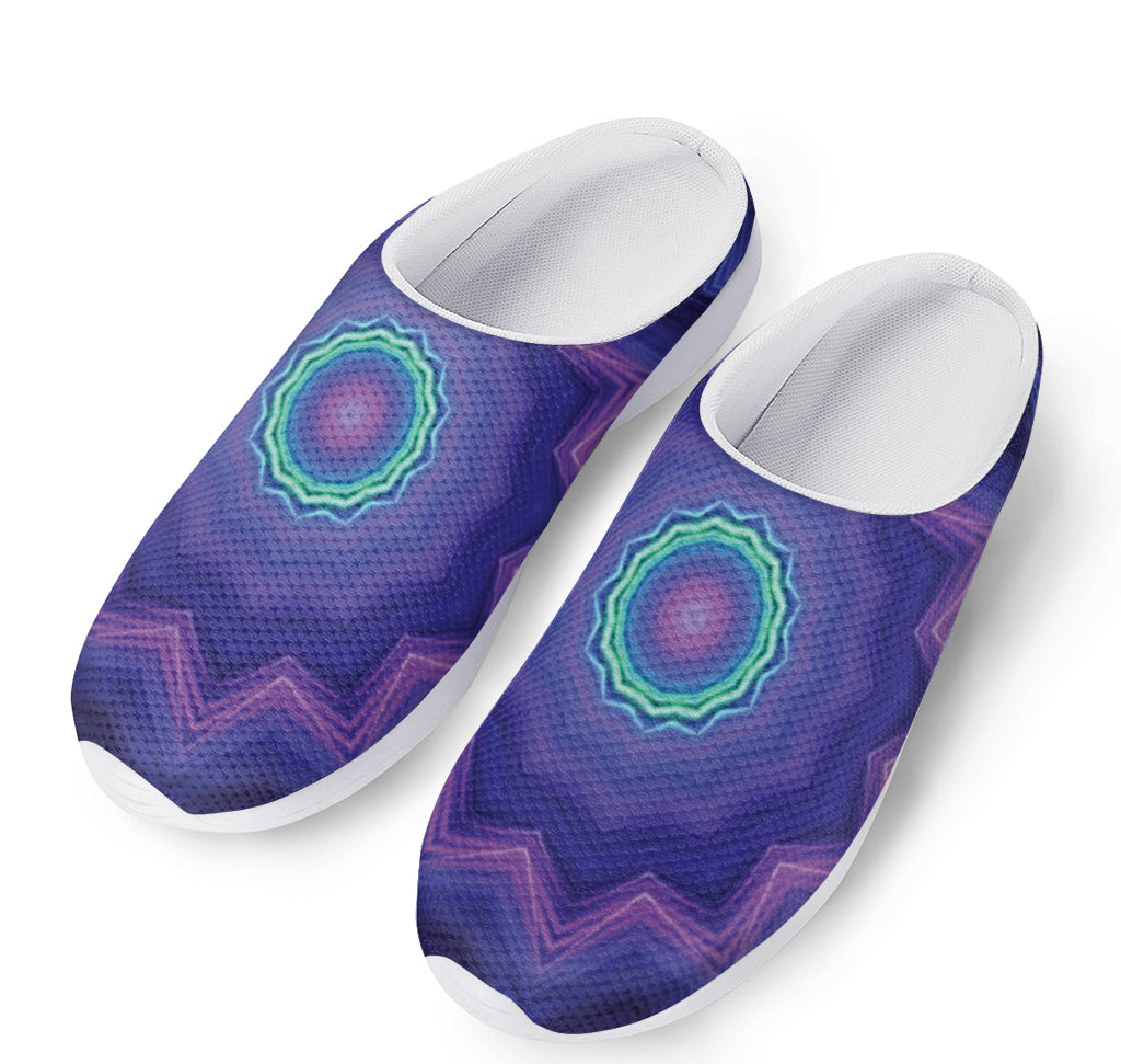 Purple And Blue Kaleidoscope Print Mesh Casual Shoes