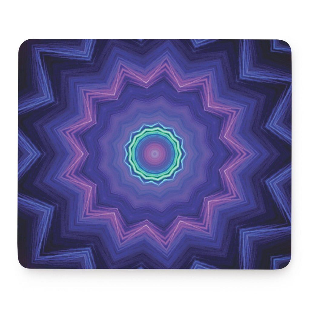 Purple And Blue Kaleidoscope Print Mouse Pad