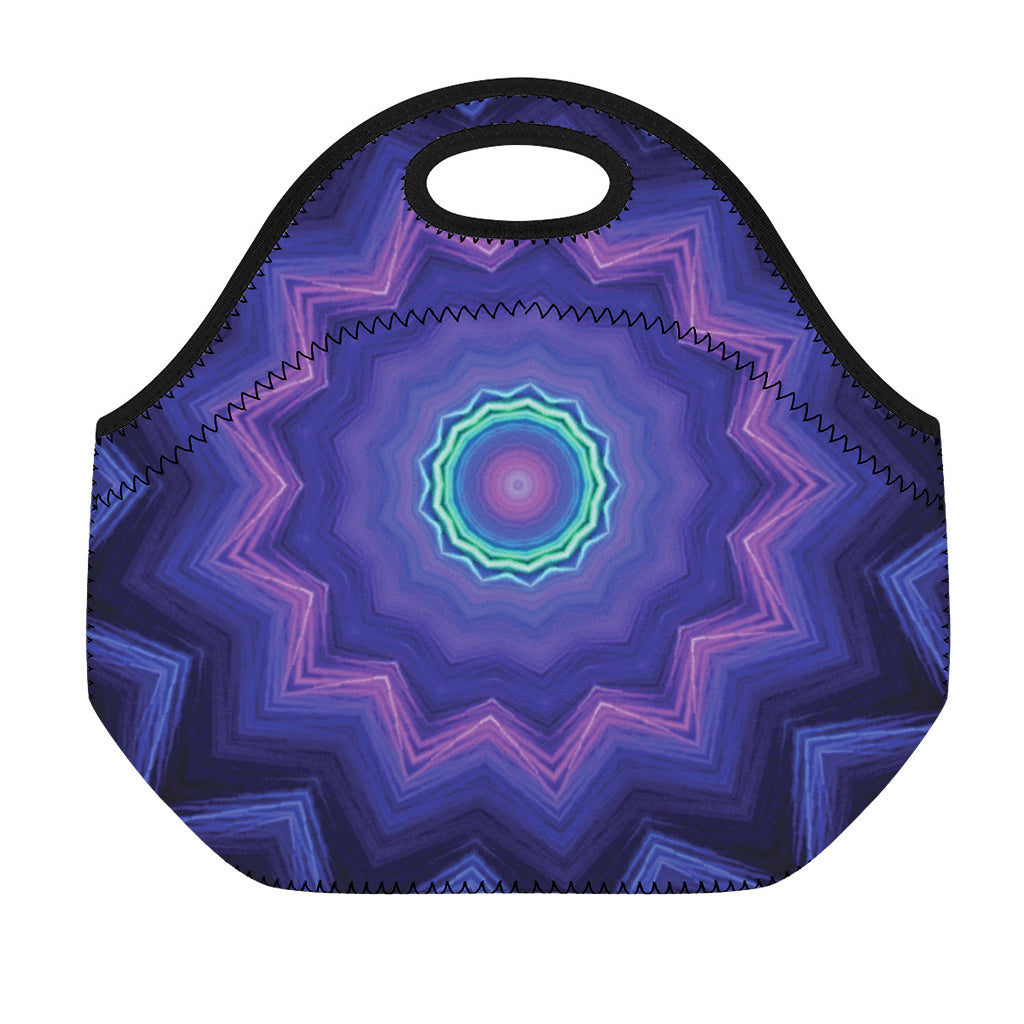Purple And Blue Kaleidoscope Print Neoprene Lunch Bag