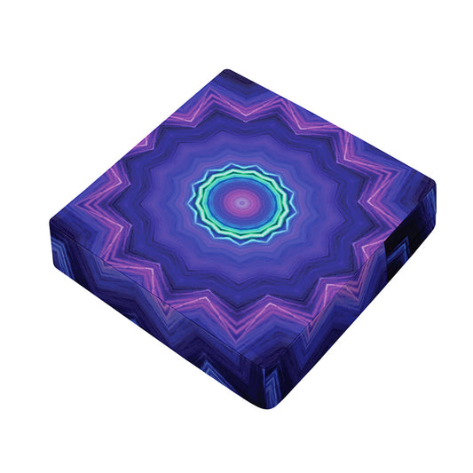 Purple And Blue Kaleidoscope Print Outdoor Seat Cushion Cover
