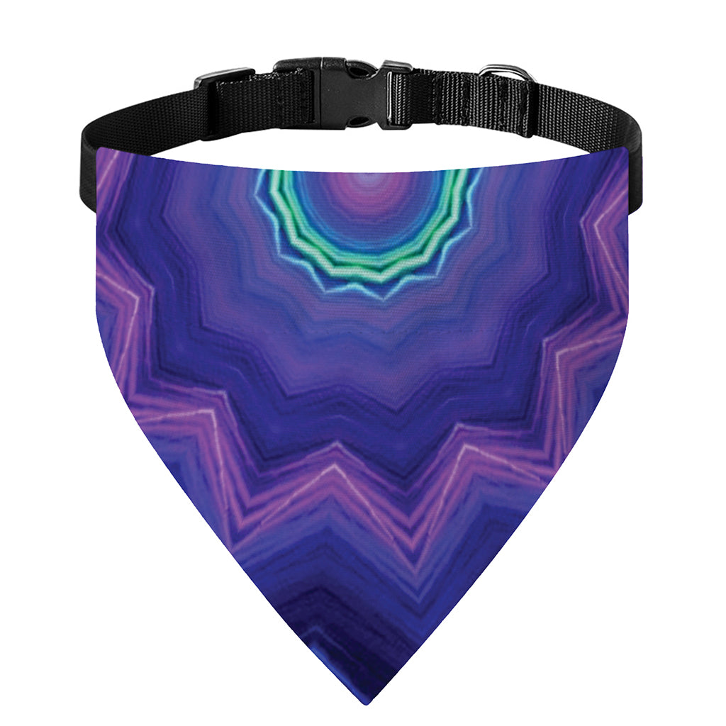 Purple And Blue Kaleidoscope Print Over The Collar Dog Bandana