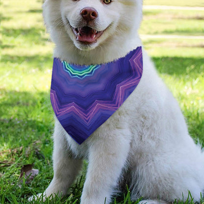 Purple And Blue Kaleidoscope Print Over The Collar Dog Bandana