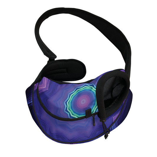 Purple And Blue Kaleidoscope Print Pet Sling Carrier