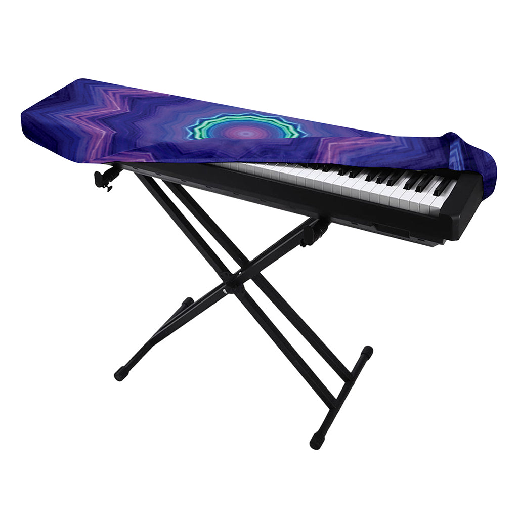 Purple And Blue Kaleidoscope Print Piano Keyboard Cover