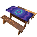 Purple And Blue Kaleidoscope Print Picnic Table Cover