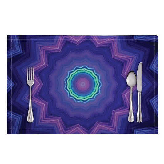 Purple And Blue Kaleidoscope Print Placemat