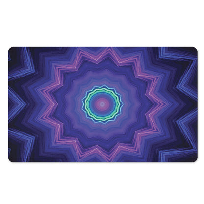 Purple And Blue Kaleidoscope Print Polyester Doormat