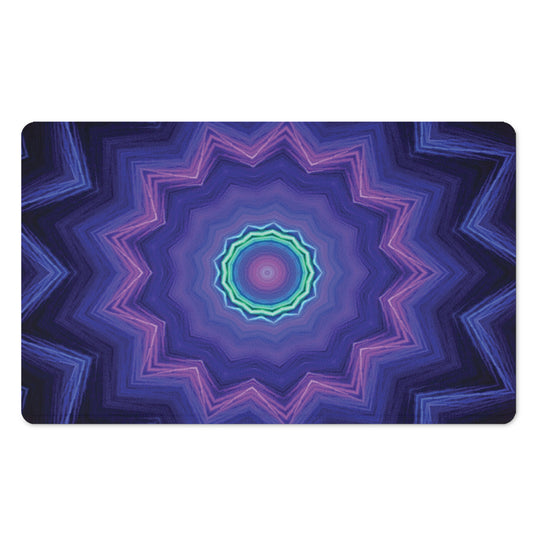 Purple And Blue Kaleidoscope Print Polyester Doormat