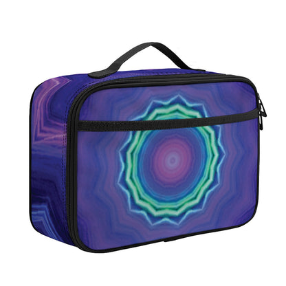 Purple And Blue Kaleidoscope Print Portable Lunch Bag