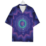 Purple And Blue Kaleidoscope Print Rayon Hawaiian Shirt