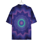 Purple And Blue Kaleidoscope Print Rayon Hawaiian Shirt