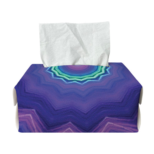 Purple And Blue Kaleidoscope Print Rectangle Tissue Box Cover