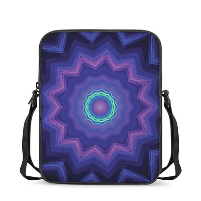 Purple And Blue Kaleidoscope Print Rectangular Crossbody Bag