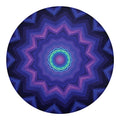 Purple And Blue Kaleidoscope Print Round Blanket
