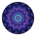 Purple And Blue Kaleidoscope Print Round Floor Mat